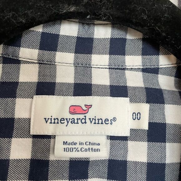 Vineyard vines womens navy gingham button front pocket shirt size xs - Picture 5 of 6
